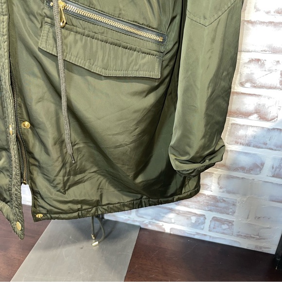 Mossimo Supply Co. Green Utility Jacket with Faux Fur Hood large - Picture 5 of 11